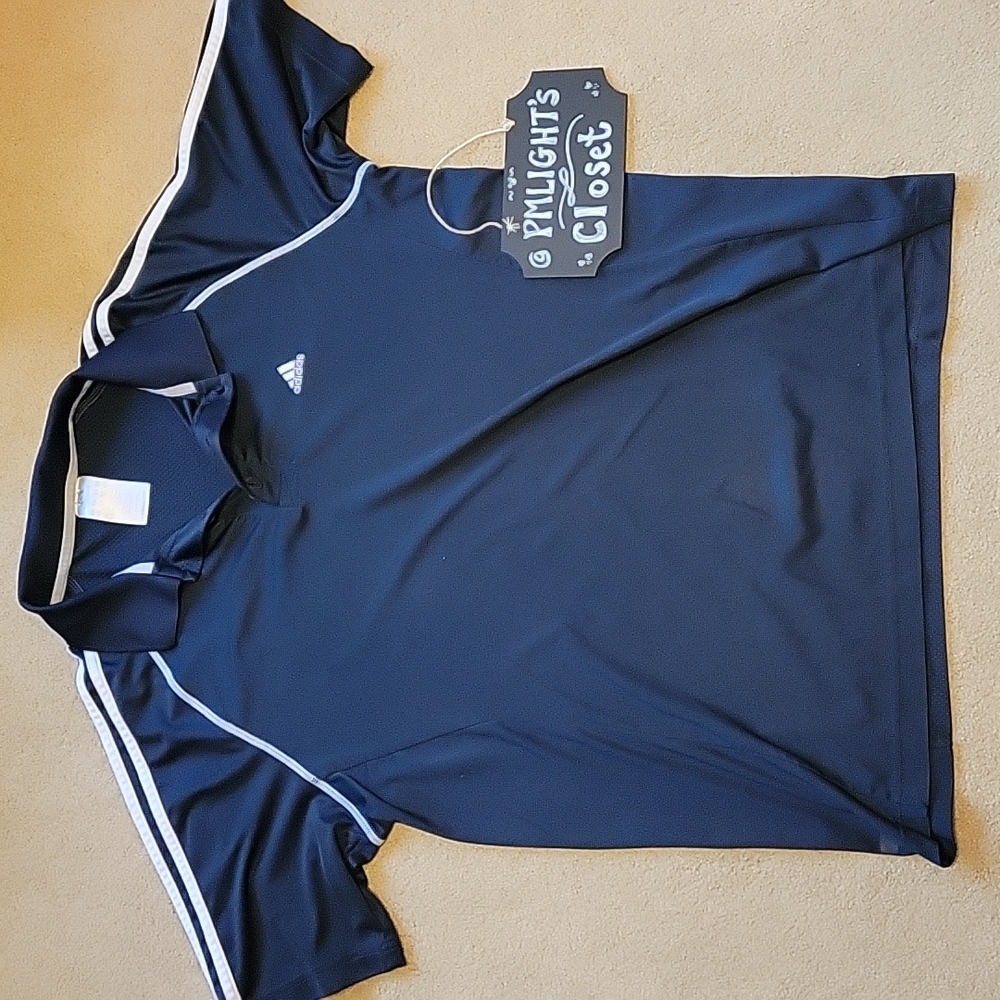 Adidas XL Clima365 Polo Shirt Mesh Back Navy White Short Sleeve